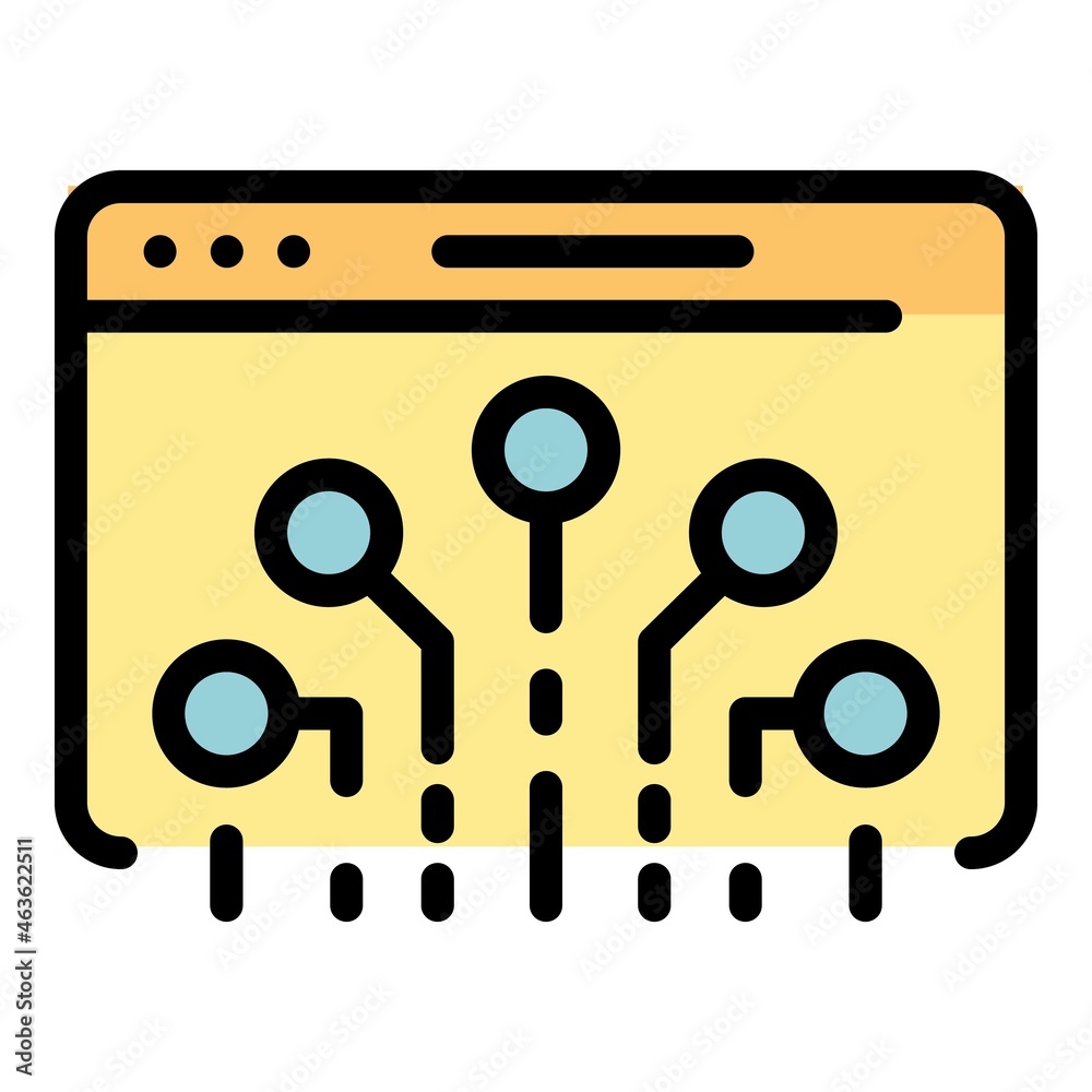 Poster application window icon. outline application window vector icon color flat isolated