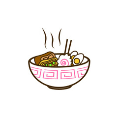 illustration of japanese noodle vector design
