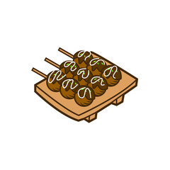 illustration of japanese grilled squid ball vector design