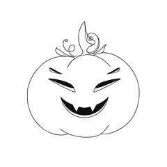 Pumpkin with a smiling face. Halloween pumpkin. Happy Halloween Vector