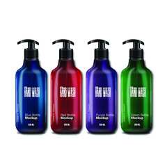 color bottle 3d hand wash mockup