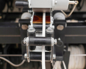 Close-up photo of a black and white machine