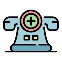 Medical call center icon. Outline medical call center vector icon color flat isolated