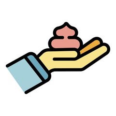 Shaving foam icon. Outline shaving foam vector icon color flat isolated