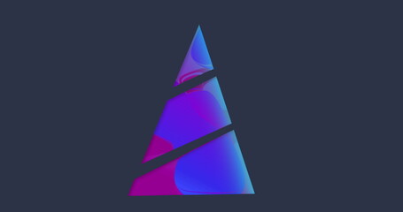 Fototapeta premium Image of a modern digital purple Christmas tree with Christmas decorations on grey background