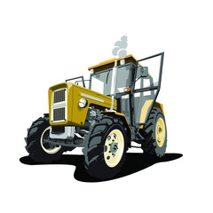 Illustration of tractor farm vector design