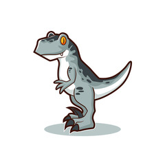 Obraz premium illustration of cute velociraptor vector design