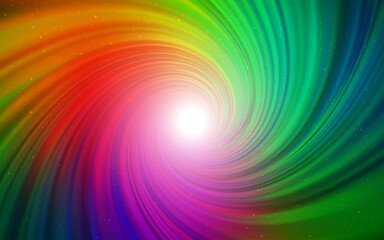 Dark Multicolor vector template with space stars.