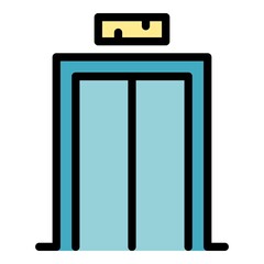 Spare elevator icon. Outline spare elevator vector icon color flat isolated