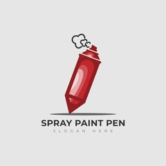 logo pencil and spray can graffiti vector illustration