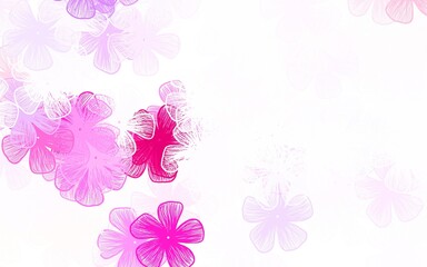 Light Pink, Yellow vector abstract background with flowers