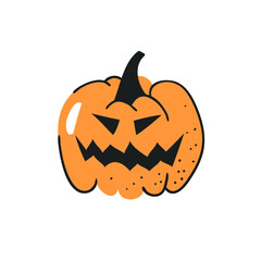 Set of hand drawn vegetables. Vector artistic drawing food. Halloween illustration pumpkin