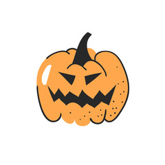 Set of hand drawn vegetables. Vector artistic drawing food. Halloween illustration pumpkin