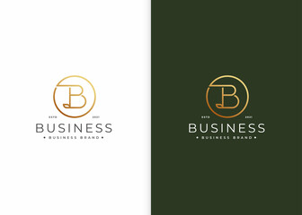 Minimalist letter B luxury logo design with circle shape