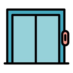 Elevator doors icon. Outline elevator doors vector icon color flat isolated