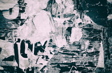 Old ripped torn posters textures backgrounds grunge creased crumpled paper vintage collage placards empty space for text backdrop surface