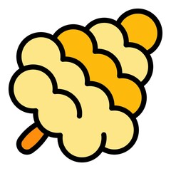 Pine cone with round segments icon. Outline pine cone with round segments vector icon color flat isolated