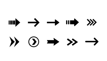 Arrow icon collection. Set of vector arrows.