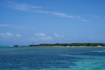 The view of Bisezaki Kaigan and tropical sea in Okinawa.