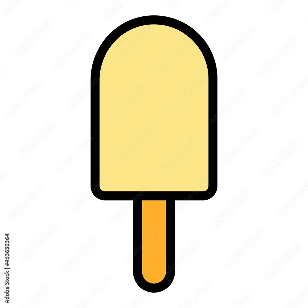 Wall mural Stick ice cream icon. Outline stick ice cream vector icon color flat isolated - Wall murals