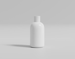 The blank white water bottle in the empty background