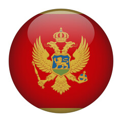Montenegro 3D Rounded Country Flag button Icon