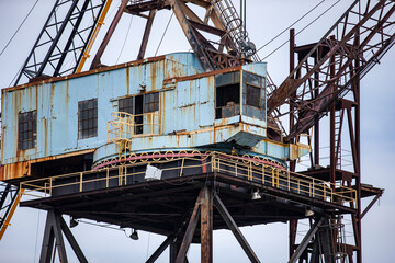 Fototapeta na wymiar Cranes in the Brooklyn Navy Yard in New York City