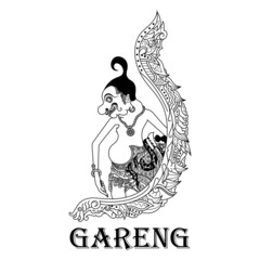 Wayang kulit gareng character in zentangle style