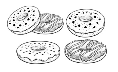 Vintage style illustration of Donuts