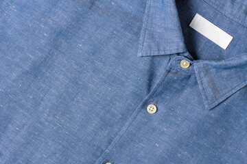 blue cotton linen shirt, textile cloth