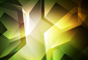 Dark Green, Yellow vector texture with poly style with cubes.