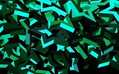 Dark Green vector background with colored stars.