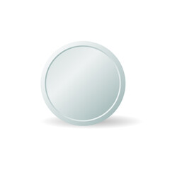 Blank Silver Coin icon. Clipart image isolated on white background
