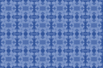 Abstract seamless texture with blue flowers, pattern