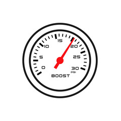 Boost gauge line icon. Clipart image isolated on white background