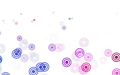 Light Blue, Red vector background with bubbles.