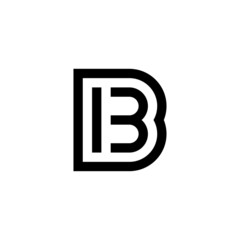Black and white number 13 and letter B, IB vector icon design © giftography