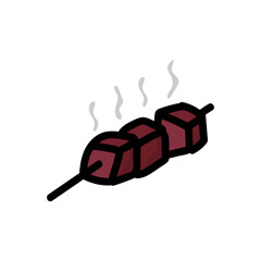 Hand drawn doodle colored kebab