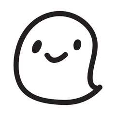 Cute doodle ghost character. Happy Halloween ghost cartoon vector illustration. Party card invitation print