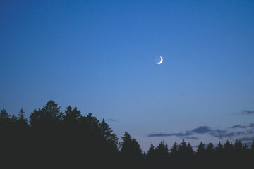 Beautiful waxing moon over Munich