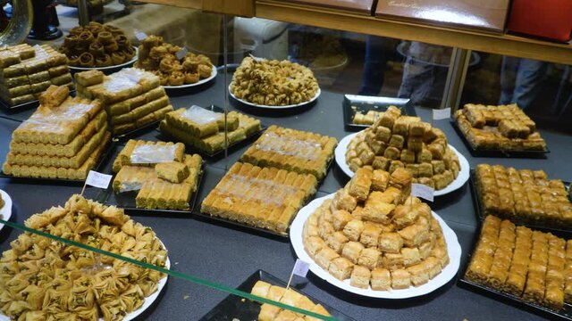 Baklava and other oriental sweet candy desserts.