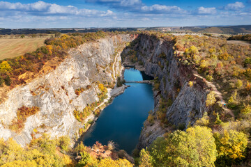Fototapeta na wymiar Great America (Velká Amerika) quarry, Czech Karst, Central Bohemian region, Czech republic