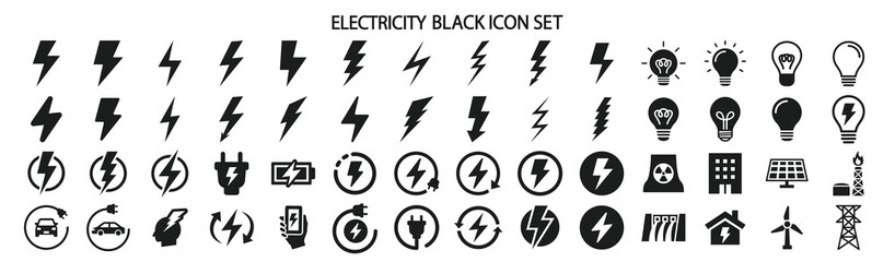 Power related icon set - obrazy, fototapety, plakaty