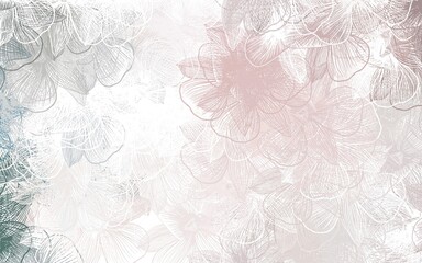 Light Pink, Green vector doodle layout with flowers.