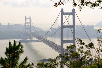 Tsing Ma Bridge in hong kong