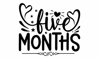 Five months, A beautiful picture for decorating a newborn's holiday, A party of the newborn, Baby shower party, banner. Good for scrap booking, posters, textiles, gifts, sets