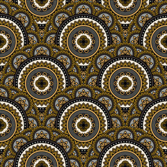 Abstract seamless mandala background. Texture in gray and brown colors. Oriental pattern for design, fashion print, scrapbooking	