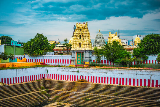 Kumarakottam Temple is one of the most important Hindu temples and top places to see in Kanchipuram, Tamil Nadu, South India. The temple is dedicated to Lord Murugan. Religion & Worship scenario image