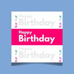 Happy birthday banner. Birthday party social media banner on white background