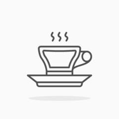 Hot Espresso icon. Outline Black. Editable Stroke. Enjoy this icon for your project.